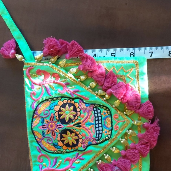 Day of the Dead purse (green, pink) NWT - Picture 9 of 11
